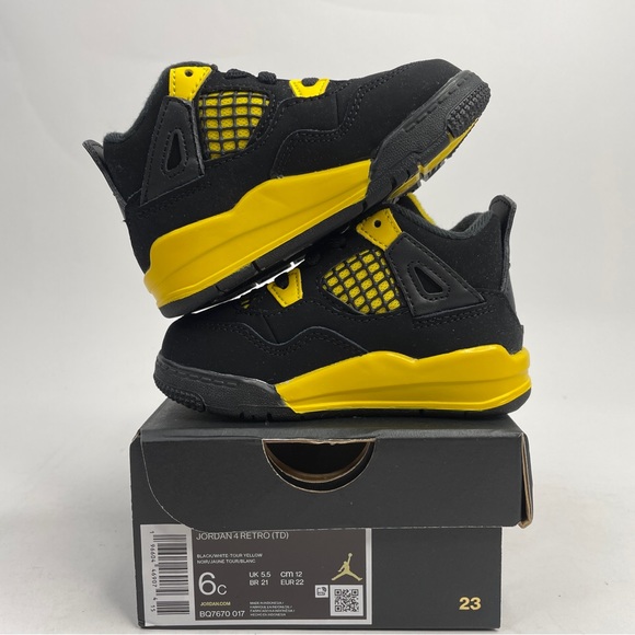 Nike Air Jordan 4 Retro TD “Thunder/Tour Yellow” 2023 - Picture 3 of 4